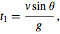 t_1 = v sin(theta)/g