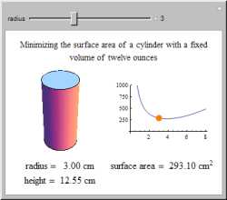 Minimizing the Surface Area of a Cylinder with a Fixed Volume