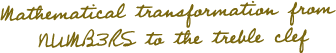 Mathematical transformation from NUMB3RS to the treble clef