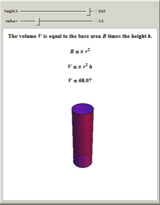 This Demonstration shows the volume of a cylinder.