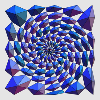 Voronoi pyramids of a parametrized spiral